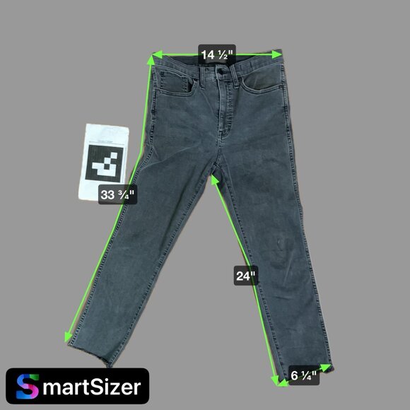 Madewell Womens Stovepipe Jeans Size 28 Charcoal Gray Wash Denim Raw Hem - Picture 6 of 6